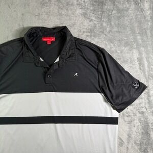 Redvanly XL Golf Polo Shirt Black White Striped Short Sleeve BH FOX logoAthletic